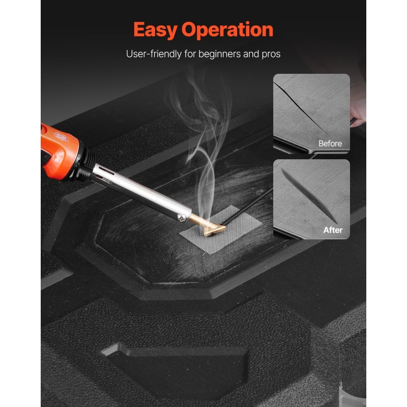 Muovihitsauskolvi kaksoisteho 60/100 W 3 kärkeä 20 hitsauspuikkoa metallinen teline