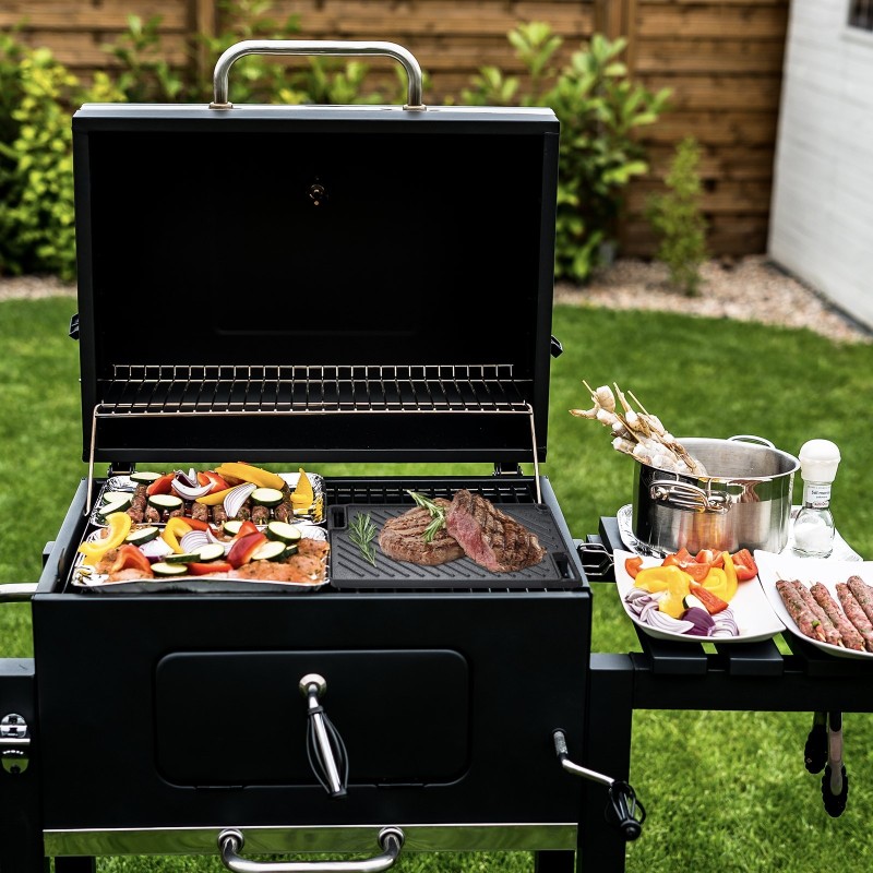 Valurautainen esimaustettu kaksipuoleinen paistolevy 425x246 mm sopii kahdelle polttimelle