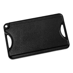 Valurautainen grilliparila 14x8 5 tuuman esimaustettu kaksipuolinen kahvalla musta