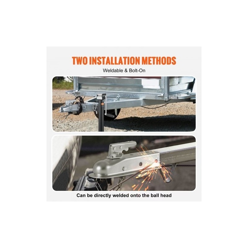 Perävaunun suora vetokytkin teräs 2 tuuman kuulalle ja aisaprofiilille 1587,6 kg sinkitty