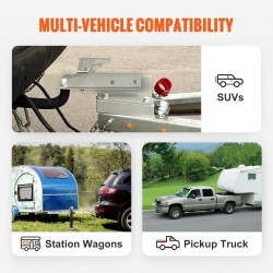 Perävaunun suora vetokytkin teräs 2 tuuman kuulalle ja aisaprofiilille 1587,6 kg sinkitty