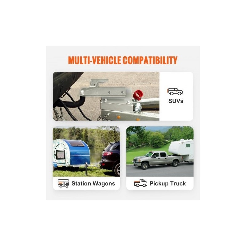 Perävaunun suora vetokytkin teräs 2 tuuman kuulalle ja aisaprofiilille 1587,6 kg sinkitty