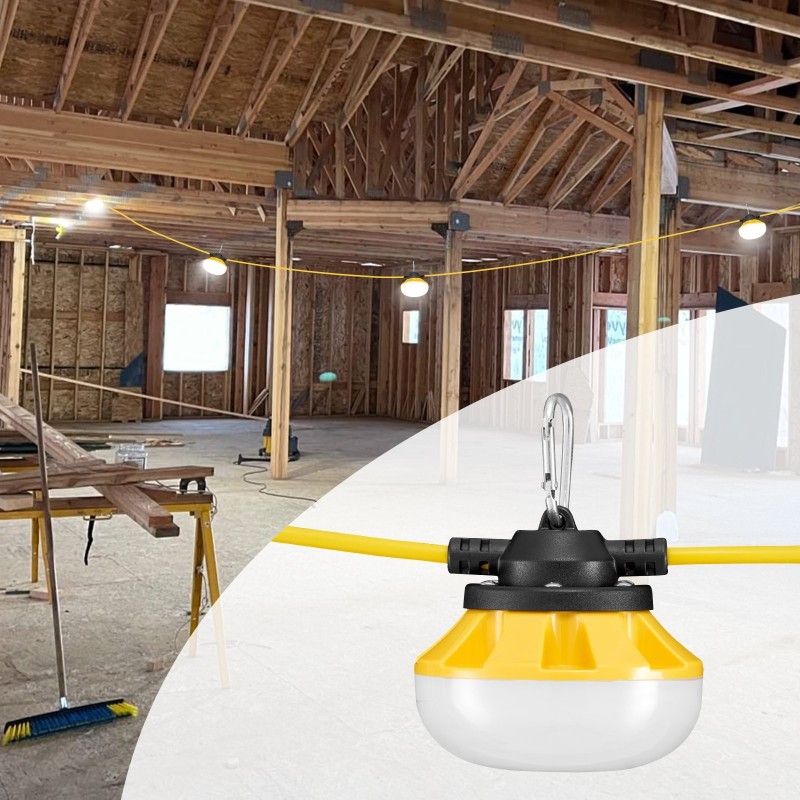 Rakennustyömaan ketjuvalosarja 15,24 metriä 5 lamppua 50 wattia vesitiivis 5000 lumenia