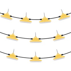 Työmaavalosarja 30,5 m 10 lamppua 150W 15000 lumenia roiskevesisuojattu 5000–5500K yhdistettävissä