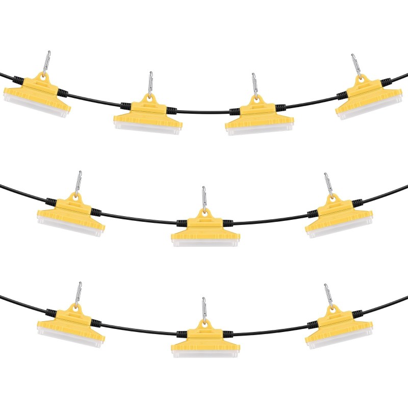 Työmaavalosarja 30,5 m 10 lamppua 150W 15000 lumenia roiskevesisuojattu 5000–5500K yhdistettävissä