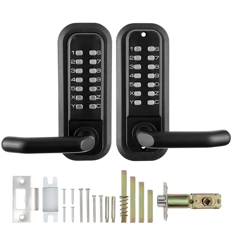 Mekaaninen avaimeton ovilukko ulkokäyttöön 14-numeroinen kaksipuolinen näppäimistö säänkestävä sinkkiseos 35–65 mm