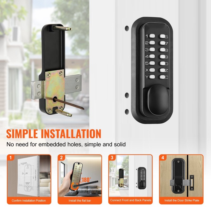 Mekaaninen avaimeton ovisalpa sinkkiseoksinen 14-näppäininen koodinäppäimistö pintakiinnitys ulkokäyttöön