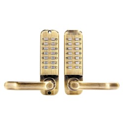 Mekaaninen näppäinlukko 14 näppäintä kahvalla sinkkiseosrunko säänkestävä oville 35–65 mm