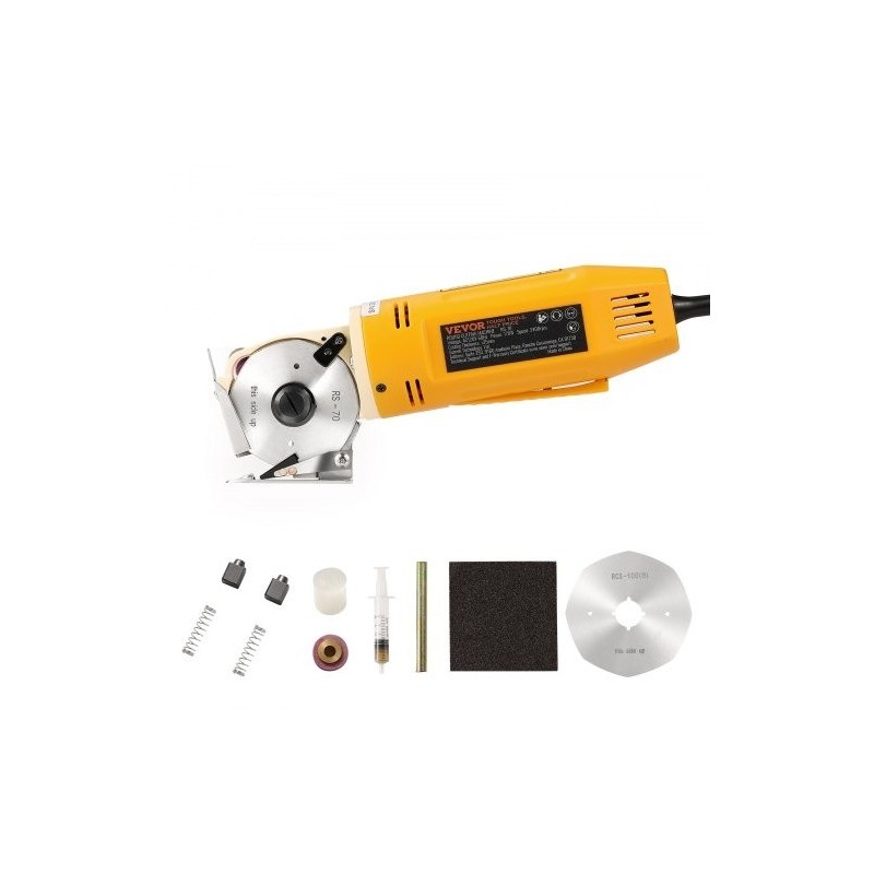 Sähköinen käsikäyttöinen kangasleikkuri 170 W 70 mm seosteräterä 25 mm leikkuupaksuus