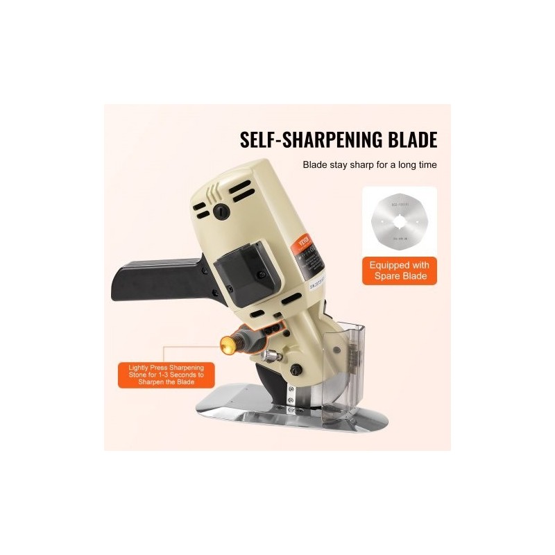 Sähköinen kangasleikkuri 250W kahdeksankulmainen 100 mm seosterä 27 mm leikkuupaksuus varaterä teroituskivet