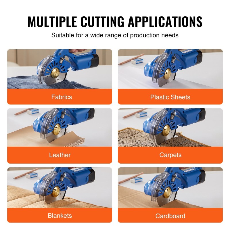 Langaton sähkökäyttöinen kankaanleikkuri 5 nopeutta 100 mm kahdeksankulmainen seosteräterä 27 mm leikkuupaksuus