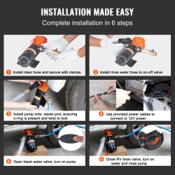 Siirrettävä 12 voltin silppupumppu matkailuautoihin 75 millimetrin sisääntulo 3 metrin nostokorkeus