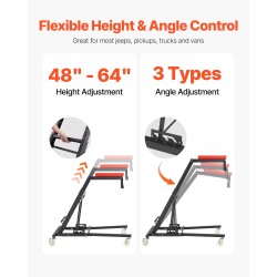 Säädettävä teräsmoottoriteline pehmustetulla alustalla 1080–1645 mm korkeussäätö noin 181 kg kantavuus