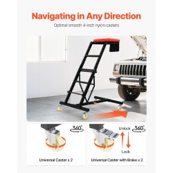 Pehmustettu säädettävä huoltotaso moottoritilalle teräsrunko 1260–1920 mm kantavuus 400 paunaa