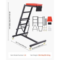 Yläpuolinen huoltotaso teräsrunko säädettävä 1160–1685 mm 4 pyörää autojen korjaukseen