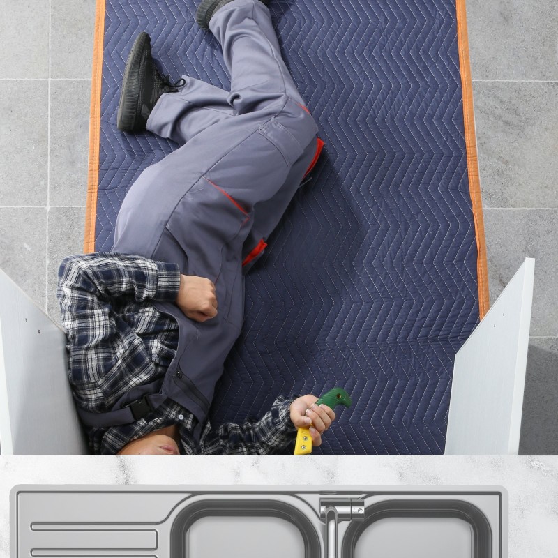 Muuttosuojauspeite neuloskangas kierrätetty puuvilla 203 x 183 cm 12 kpl huonekalujen suojaukseen