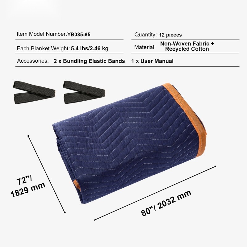 Muuttohuopa 2032x1829 mm kuitukangas kierrätetty puuvilla 12 kpl huonekalujen suojaamiseen