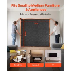 Pehmustetut muuttosuojapeitteet 6 kpl 2032 x 1829 mm kuitukangas puuvillatäytteellä