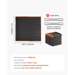 Pehmustetut muuttosuojapeitteet 6 kpl 2032 x 1829 mm kuitukangas puuvillatäytteellä