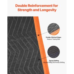 Muuttosuojapeitteet 6 kpl 1829×1016 mm kierrätetyllä puuvillatäytteellä kuitukankaasta tikatulla pinnalla