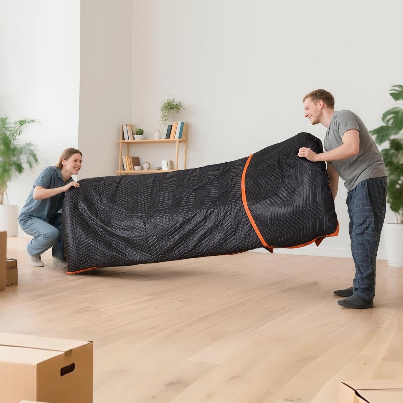 Muuttosuojapeitteet 6 kpl 1829×1016 mm kierrätetyllä puuvillatäytteellä kuitukankaasta tikatulla pinnalla