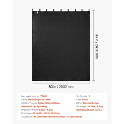 Äänieristyspeitto kudottu polyesterikangas kierrätetty puuvillatäyte 2438 x 2032 mm 2 kpl