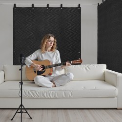 Ääntä vaimentava huopa kudottua polyesterikangasta kierrätetyllä puuvillatäytteellä 2032×1219 mm musta