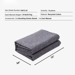 Muuttosuojapeitto paksu kierrätetty puuvilla 182,9 x 137,2 cm 12 kpl