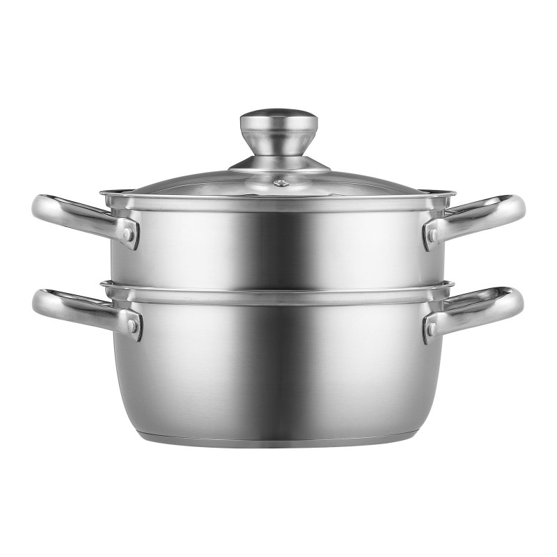 Höyrykattilasetti 304 ruostumatonta terästä 24 cm 4,7 l keittokattila karkaistu lasikansi