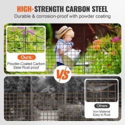 Metallinen puutarha-aita hiiliteräs 75×93 cm 5 kpl musta lemmikkien suojaksi