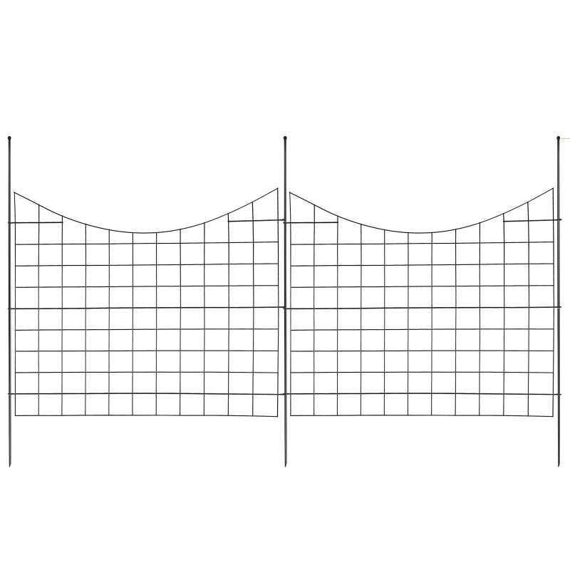 Metallinen puutarha-aita hiiliteräs 75×93 cm 5 kpl musta lemmikkien suojaksi