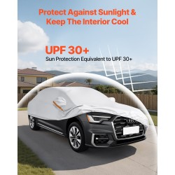 Auton suojapeite PEVA alumiinikalvo puuvillavuori täyskokoisille eurooppalaisille sedan-autoille vesitiivis hopea vasen