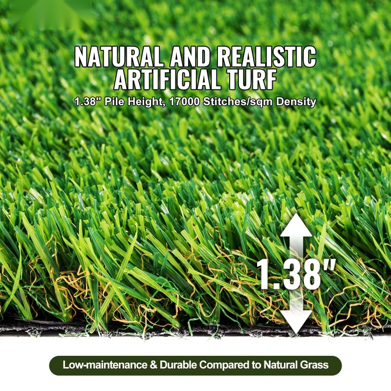 Tekonurmimatto polypropeeni ja polyeteeni 1,2×1,8 m nukkakorkeus 35 mm vedenpoistoaukoilla