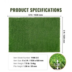 Tekoheinämatto PP+PE 0,9 x 1,5 m 35 mm nukka sisä- ja ulkokäyttöön