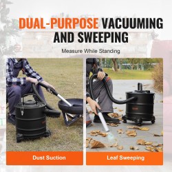 Tuhkaimuri sähkökäyttöinen 1200 W 20 l HEPA-suodatin 1,2 m metalliletku tulisijoille