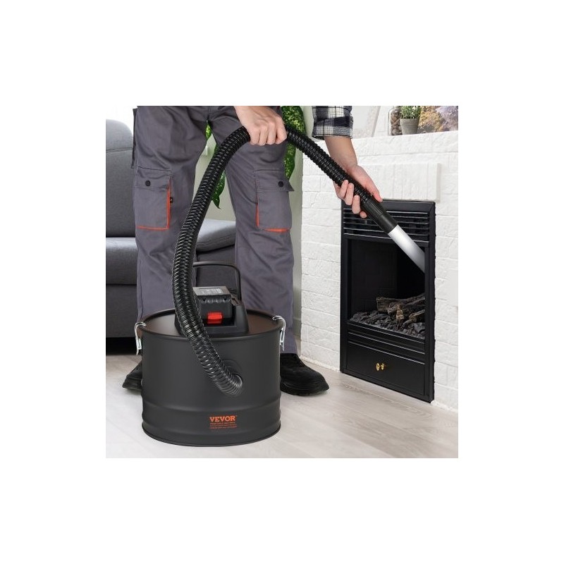 Sähköinen tuhkaimuri 15 l säiliö 10 kPa imuteho HEPA-suodatin lämpöä kestävä metalliletku