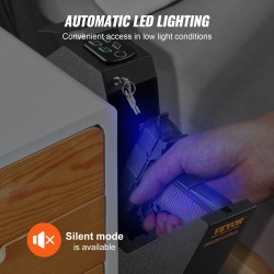 Pistoolikaappi seinään asennettava 3 mm Q235 teräs 1 pistoolille biometrinen sormenjälkilukko