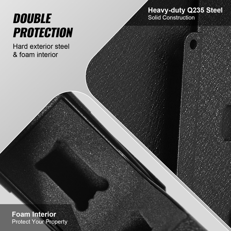 Pistoolikaappi seinään asennettava 3 mm Q235 teräs 1 pistoolille biometrinen sormenjälkilukko