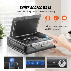 Pistoolikaappi kylmävalssatusta teräksestä tilaa 2 pistoolille sormenjälkilukolla näppäinkoodilla ja avaimella