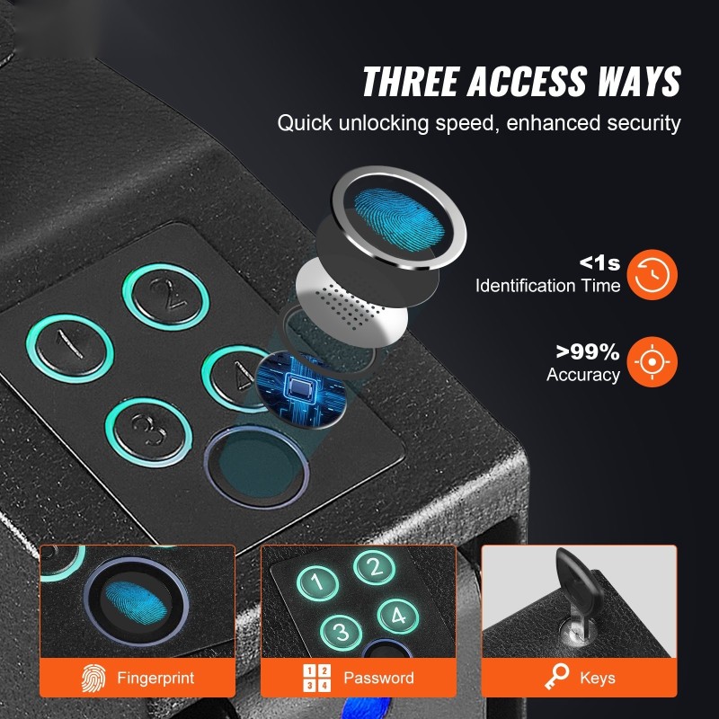 Pistoolikaappi kylmävalssatusta teräksestä yhdelle pistoolille seinään tai kalusteeseen asennettava kolmella avaustavalla