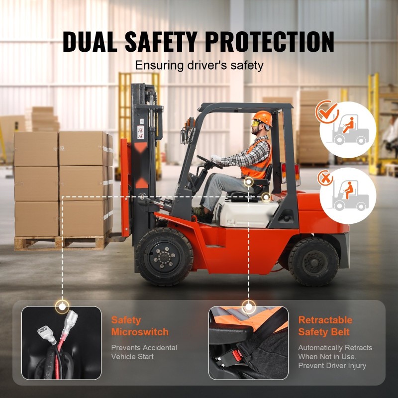 Trukin ja traktorin istuin synteettinahkaverhoilu polyuretaanivaahto säädettävä selkänoja 6.3–13.4 tuuman ura