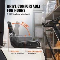 Trukin istuin PVC-verhoilulla polyuretaanivaahto säädettävä taittoselkänoja mikroturvakytkin 160–340 mm kiinnitysuralle