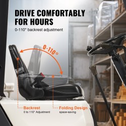 Trukinistuin PVC synteettinahka taittuva selkänoja 160–340 mm ura kelautuva turvavyö