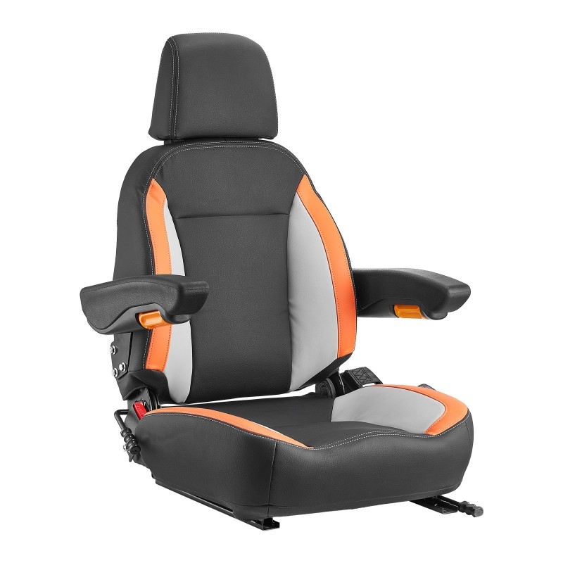 Yleismallinen trukin ja työkoneen säädettävä istuin teräsrunko käsinojat turvavyö niskatuki