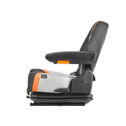 Trukin istuin Q235 teräsrunko PVC päällinen säädettävällä jousituksella ja turvavyöllä