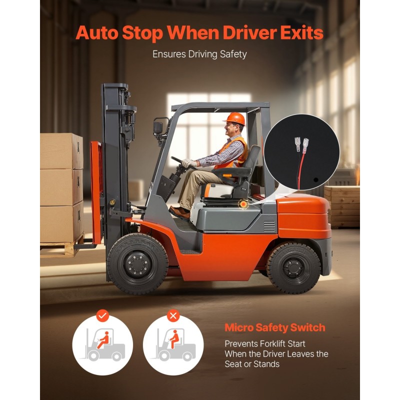 Trukin istuin Q235 teräsrunko PVC päällinen säädettävällä jousituksella ja turvavyöllä