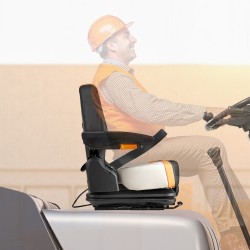 Trukin istuin Q235 teräsrunko PVC päällinen säädettävällä jousituksella ja turvavyöllä