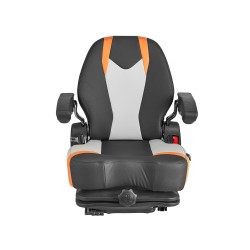 Trukin istuin Q235 teräsrunko PVC päällinen säädettävällä jousituksella ja turvavyöllä