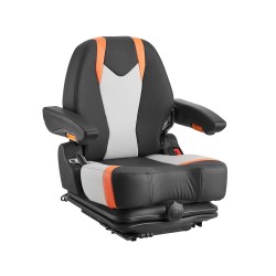 Trukin istuin Q235 teräsrunko PVC päällinen säädettävällä jousituksella ja turvavyöllä