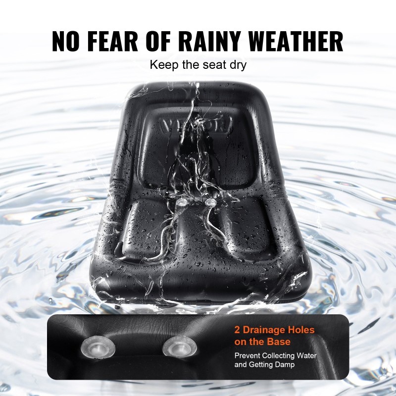 Työkoneen istuin PVC-päällisellä 160–340 mm kiinnitysuralle mikroturvakytkimellä kaksoisvedenpoistoaukoilla